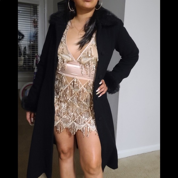 Glitter Sexy Deep V Neck Sequin Beaded Halter Bodycon Mini Nightclub Party Dress - Picture 4 of 10